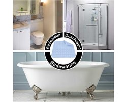 Douchemat - antislip - vierkant - machinewasbaar - antislip met zuignappen - voor sauna's - doucheruimtes - wasmachinebestendig - 48 x 48 cm - lichtblauw met sterke grip.