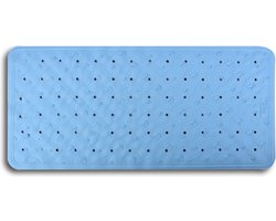 Douchemat Blauw Antislip | Rubberen Badmat | Antibacterieel en Wasbaar | Zacht en Comfortabel | Veilig voor kinderen | Met Sterke Zuignappen en Antislip Noppen | 36x76 cm