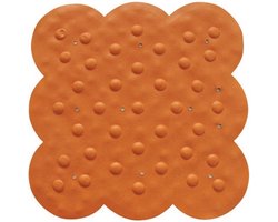Douchemat Rubber - Antislip Mat - Veilig Douchen - Veel Zuignappen - 54x54 cm - Oranje