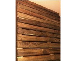 Douchemat Teakhout - Houten Mat - Douchen en Ontspannen - Handgemaakt Massief Teak - 51 x 51 cm - Goudbruin