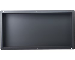 Douchenis 10,16x33,02x63,5 cm, Frameloze Wandnis Van Roestvrij Staal, Duurzame Shampoo-Organizer, Eenvoudig Te Monteren, Zwart voor Badkamers