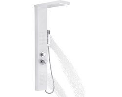 Douchepaneel douchegarnituur van roestvrij staal, 4 in 1 douchesysteem regendouche, wandgemonteerde doucheset met massagedouche en doucheset handdouche voor badkamerdouche Matwit inclusief slang