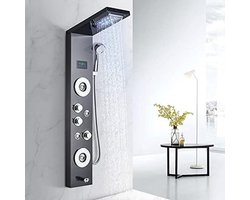 Douchepaneel - Regendouche met thermostaatkraan - Regendouche zwart