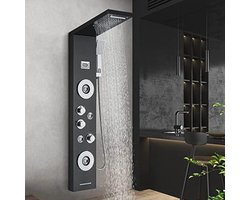 Douchepaneel - Regendouche met thermostaatkraan - Regendouche zwart