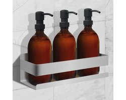 Doucheplank Caddy Zonder Boren - Roestvrijstalen Douche Gel Organiser met Zelfklevend Ontwerp