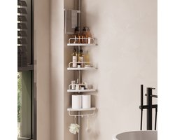 Doucheplank in hoogte verstelbaar, hoekplank voor de badkamer, badkamerplank