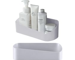 Doucheplank - kunststof douchecaddy - zelfklevend - 2 stuks - wit