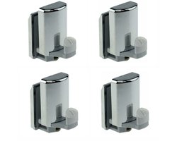 Doucheportierenwielen - Double Roller - Vervangingswiel voor Soepele Deurbeweging - 4 Stuks - Voor Douche Deur in Zilver