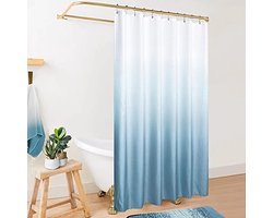 Doucherail in rookblauw - Grijze en lichtblauwe douchegordijnen voor de badkamer - Inclusief haken, 72 inch lang