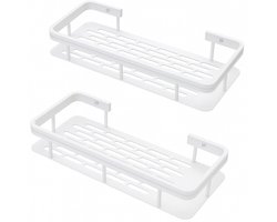 Doucherek - 2 laags Doucherek zonder boren - Zelfklevend - doucherekje - Doucherek Hangend – Badkamerrek - Wit