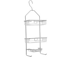 Doucherek – 3 Laags - Hangend doucherekje - Shampoo rek - Badkamer plank - Aluminium - Zonder boren