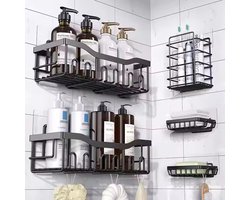 Doucherek – 5-Delige set – Zonder Boren – multifunctioneel – Waterbestendig