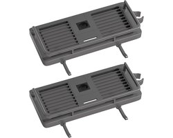 Doucherek met plank en opbergmand, 2-delig, grijze set zonder boren