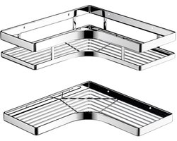Doucherek zonder boren - Wandgemonteerd badkamerrek zonder sporen - Multifunctioneel opbergrek - Doucherek - Opbergrek voor keuken en badkamer - Sterk klevend ontwerp
