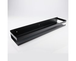 Doucherek Zwart - Railing - Douche Rek Mat Zwart - Toiletrek - Zwart - Keukenrek - Zeephouder - 50CM