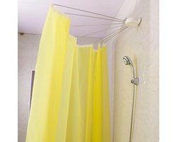 Douchescherm met 7 Armen Ombrella Douchespin Verstelbare Douchegordijnstang Hoek Roestvrij Staal Douchegordijnhouder, Wandmontage, voor Badkuip, Douche, Badkamer, Kleedkamer