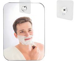 Douchespiegel - Anti-condens scheerspiegel 17 × 13 cm - Kleine badkamerspiegel - Ophanging onbreekbaar - Makkelijk mee te nemen - Voor op reis, in de badkamer en op de camping - Spiegel - 1 stuks