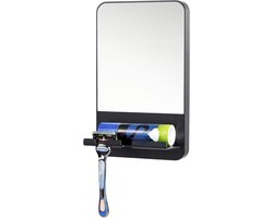 Douchespiegel - Scheerspiegel mistvrij - Scheren onder de douche - Snelle installatie zuignap - 262 cm breed - Zwart