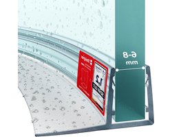 Douchestrip - Afdichting Rubberen strip - Douchewater tegenhouden - Voorgebogen voor ronde douches - 180 cm - Transparant
