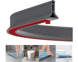 Douchestrip Zelfklevend - Waterstopper Rubber - Badkamer Waterdicht - Flexibele Drempelrand - 2 Meter Lang - Grijs