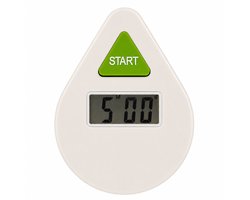Douchetimer 5 Minuten – Digitale Timer met Zuignap – Badkamer Timer – Spatwaterdicht – LCD Display – Douche Timer – Wit/Groen