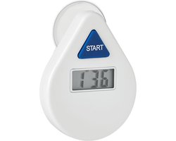 Douchetimer Digitaal - Waterbesparende Douchewekker met Zuignap - Doucheklok - 5 minuten - Wit