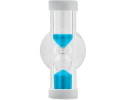 Douchetimer - Douchewekker - Doucheklok - Met zuignap - Waterbesparende - Zandloper - 4 minuten - blauw