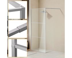 Douchewand 100×200 cm Zilver – Inloopdouche van 5 mm veiligheidsglas, links/rechts monteerbaar
