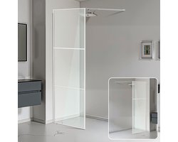 Douchewand 80 x 200 cm - Zilver – Inloopdouche 5 mm Veiligheidsglas wandmontage voor veiligheid