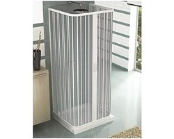 Douchewand U-vorm - Douchecabine vouwdeuren - Badkamer vernieuwen - Centrale opening - 80x90x185 cm - Wit