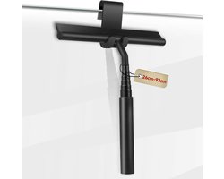 Douchewisser - Uitschuifbaar 26 -93cm - met ophanghaak - Raamwisser - Trekker Douche - Douchewissers - Trekker Douche en Badkamer vloer - Badkamer Accessoires - Zonder Boren - Zwart