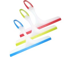 Douchewisser voor badkamer en douche - Kunststof raamtrekker voor douchespiegel - Raamreiniger voor spiegel en raam - Blauw, groen, rood - Vloer en glas Douchewisser