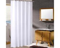 Douchgordijn 200 cm breed en 240 cm hoog - Waterdicht polyester badkamergordijn met haken