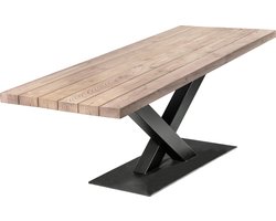 Douglas Tuintafel 200 x 100 - Stalen V Poot + Tijdelijk Gratis Onderhoudspakket - inclusief montage