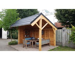 Douglashout kapschuur zonder wanden - 5x3 - staanders 15x15 - Houtpakket - Kwaliteit