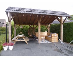 Douglashout kapschuur zonder wanden - kapschuur - 5x3 - staanders 15x15 - Houtpakket - Kwaliteit