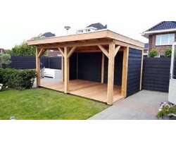 Douglashout overkapping | 5x3 | met schroevenset | Kwaliteit | 15x15 staanders