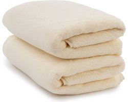 DOUXE Handdoek Zero-twist Katoen 50x100cm (2 St.) - Cream - Hotelkwaliteit - 700 g/m2 - Extra zacht