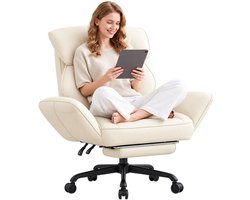 Dowinx - Gamestoel - Gamestoelen - Verstelbare Gamingstoel - Ergonomische Bureaustoel - Grote Bureaustoel - Game stoel massage - Bureaustoel pocketvering - Game bureaustoel - chair - PU - Wit