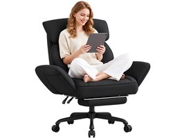 Dowinx gamestoel - Gamestoelen - Verstelbare Gamingstoel - Ergonomische Bureaustoel - Grote Bureaustoel - Game stoel massage - Bureaustoel pocketvering - Game bureaustoel - chair - PU - Zwart