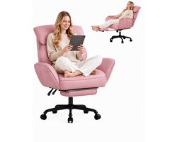 Dowinx Gamingstoel Roze – Ergonomische Bureaustoel met Massage en Pocketvering – Verstelbare Rugleuning – PU Leer – Grote Comfortabele Game Stoel