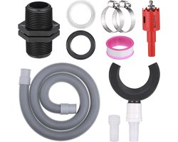 Downpipe Set Rainwater Collector with Flexible Hose - Connecting Downspout to Water Flask - Bypass Kit for Outdoor Rain Water Collection