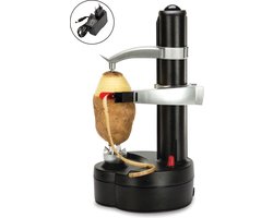 DOWO® - Aardappelschiller - Appelschiller - elektrisch - Automatisch - Dunschiller -Werkend op Batterij of AC-DC Adapter - Adapter inbegrepen - Zwart