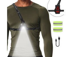 DOWO® - Led Hardloop Verlichting - Wandel verlichting - Hardloop licht - Reflecterend hardloopvest - Hardloop lampjes - USB Oplaadbaar - Voor en Achterkant - Verstelbaar