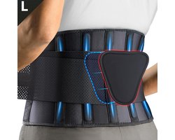 DOWO® - Rugbrace Onderrug - Rugband met Baleinen - Postuur Corrector met lendenkussen -Rugbandage Ondersteuning Band - Houding corrector Man & Vrouw - L (Taille: 80 ~ 97 cm)