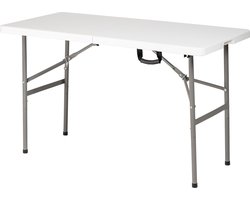 DQB Klaptafel - Weerbestendig & Opklapbaar - Opvouwbare tuintafel / Picknick tafel voor tuin of camping - Opklapbare vouwtafel Wit