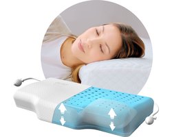 DR-HO'S Adjustable Pillow Queen Size - 50 x 80 cm - Verstelbare Hoogte - Incl. Luxe Satijnen Kussensloop