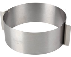 Dr. Oetker 1619 verstelbare roestvrijstalen bakring, keukencirkel van 16 tot 30 cm, bakring 30 cm, verstelbare bakring, roestvrij staal, 16 tot 30 x 8 cm