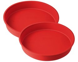 Dr. Oetker 9922650 Ronde siliconen taartvorm van 26 cm, ronde taartvorm, siliconen taartvorm, ronde vorm, ronde taartvorm, springvorm, Siliconen, Rood, 26 cm