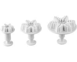 Dr. Oetker Decoratieve uitstekers 3-delige "sneeuwvlok", uitsteekvormen voor de kersttijd, uitstekers voor marsepein en fondant - vaatwasmachinebestendig (kleur: wit), aantal: 1 x set van 3